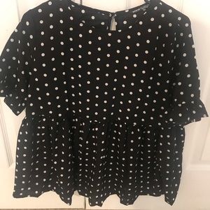 Black polka dots maternity top